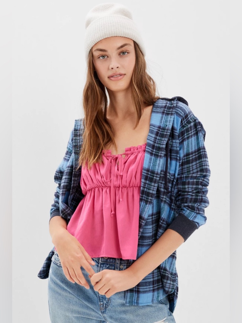 American Eagle Oversized Hoodie Flannel